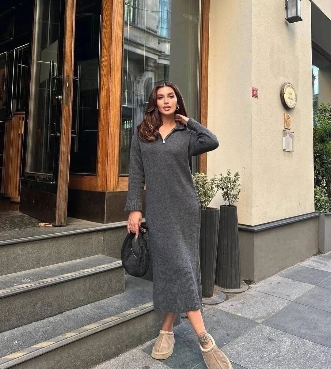 Strickkleid mit Reißverschluss