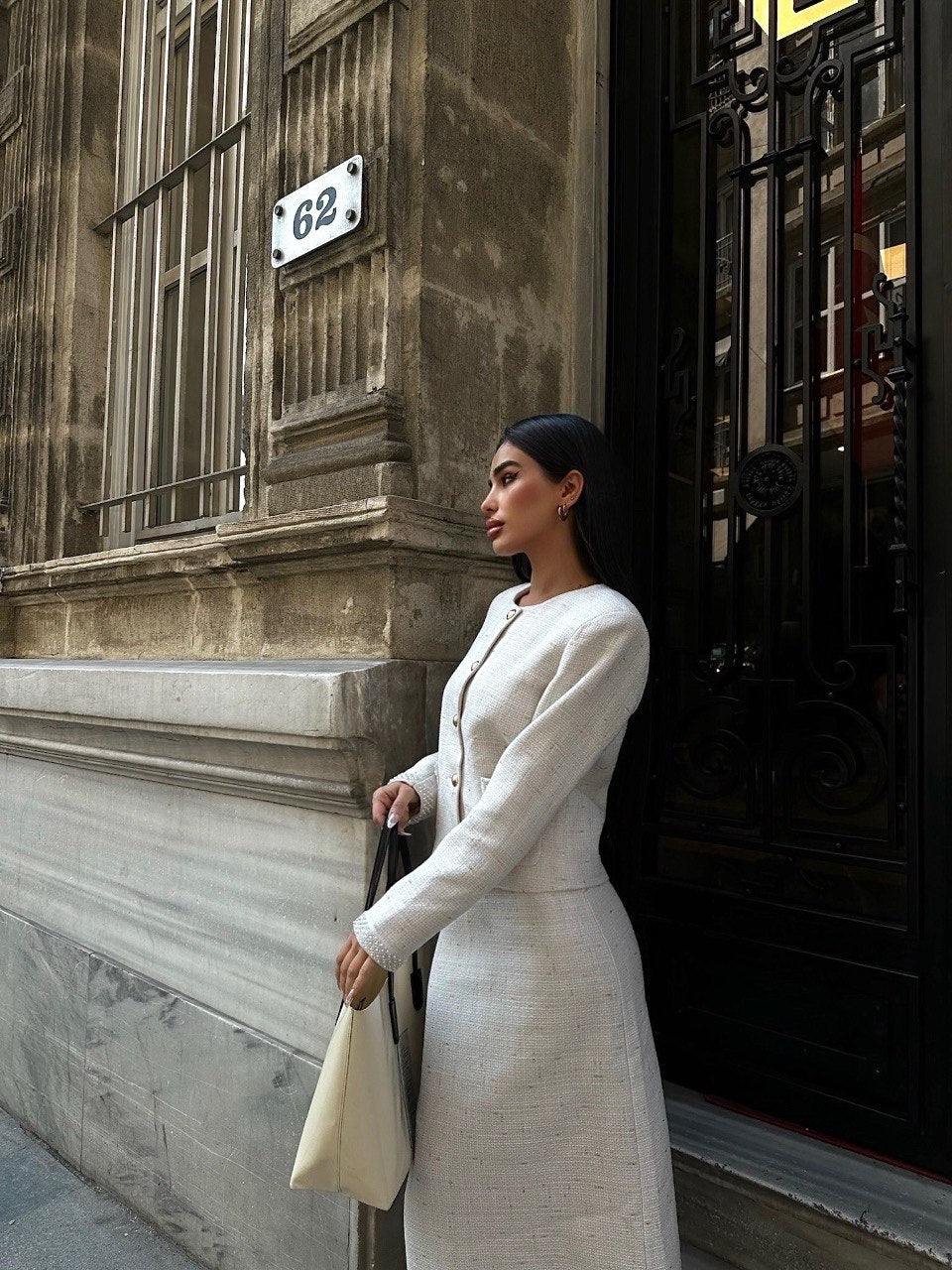 Zweiteiler im Bouclé-Look