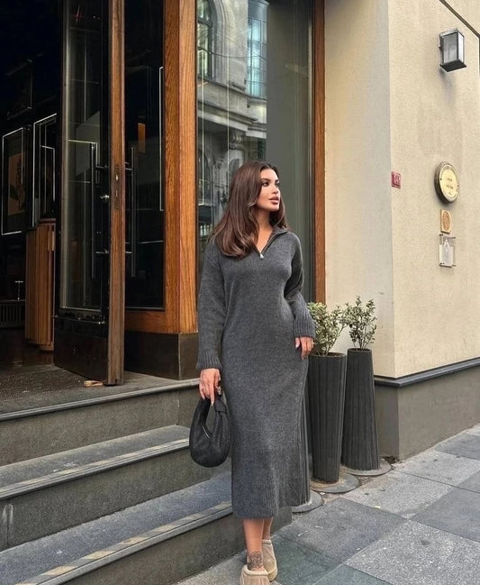Strickkleid mit Reißverschluss